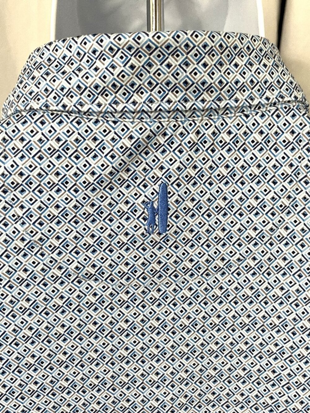 ⛳ johnnie-O Men’s Featherweight Golf Polo L White Blue Performance 👔